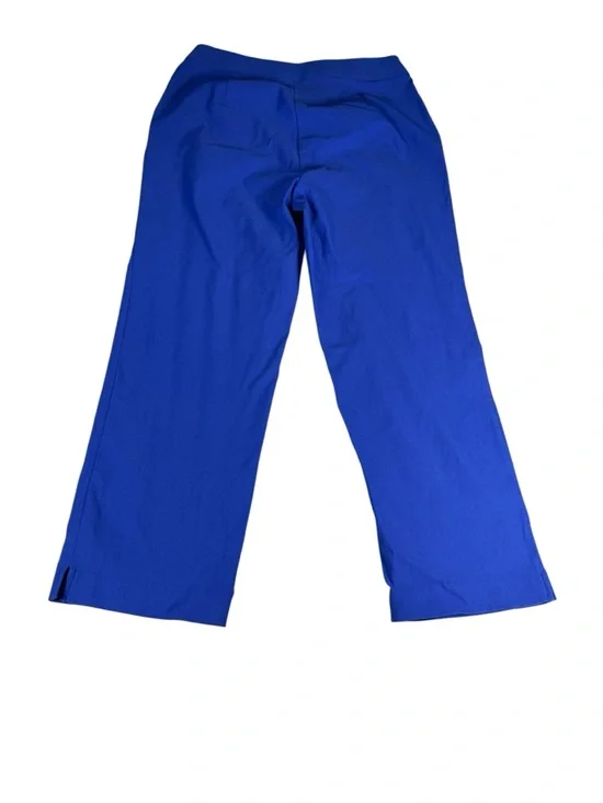 NWT Rafaella Dazzling Blue Stretch Flat Front Capri Pull On Pants Pockets 4 - Picture 3 of 11
